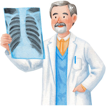 a doctor holding an x-ray with their chest