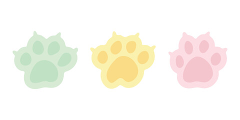 Obraz premium Set of hand drawn cute cat's paw Cat, dog, animal, pet, puppy, bear, wolf, tiger paw clipart in doodle style For print, web, design, decor, greeting cards, children's prints