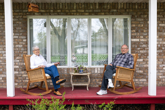 Elderly couple on porch