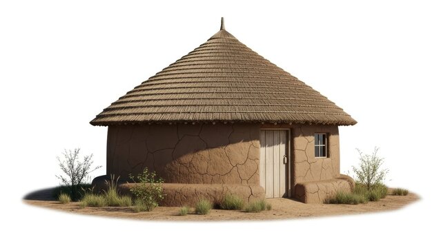 African rondavel, a round thatched roof building unique architecture, traditional design, cultural significance, ideal for travel brochures, architectural concepts.