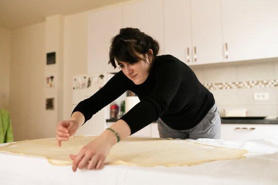 Homemade Serbian Gibanica preparation