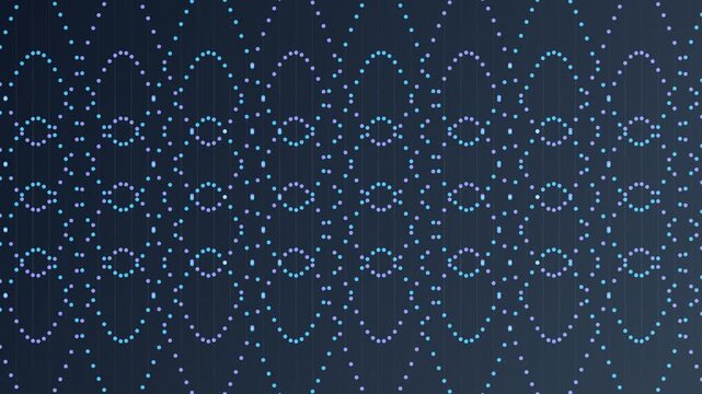 Intricate geometric pattern of small glowing dots on a dark background