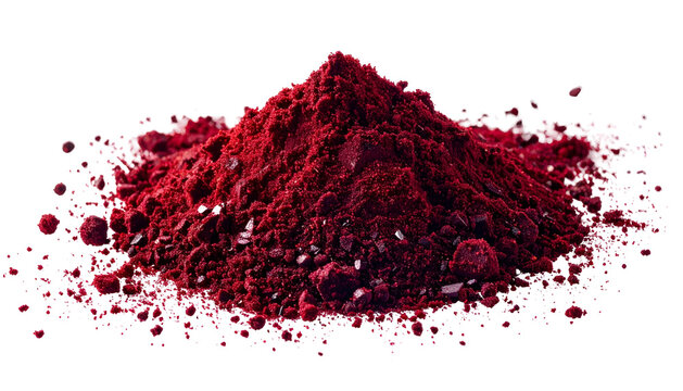 Close-up of a mound of vibrant red powder against a black background
