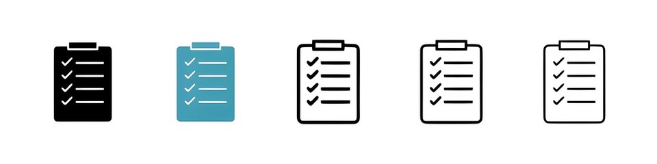 Clipboard line icon vector set. Thin line customizable illustration. Contour symbol. Vector isolated outline drawing. Editable stroke