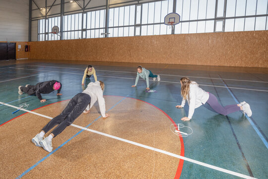 High School Students in Physical Education Class