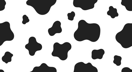 Cow Print Pattern - Black and White Spotty Background