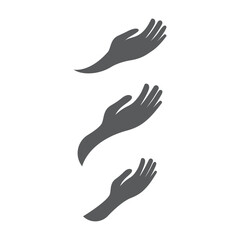 Obraz premium Minimalist Hand Silhouette Logo Set