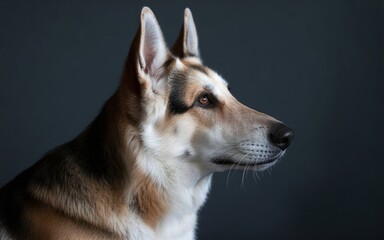 Strong Studio Profile of a German Shepherd &ndash; Professional Dramatic Lighting, Dark Luxury Setting