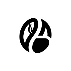 Naklejka premium Stylized black and white logo with abstract shapes forming a letter-like design.