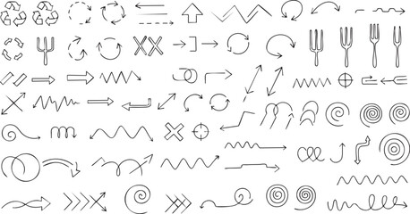 Obraz premium Hand-Drawn Arrow and Symbol Mega-Collection