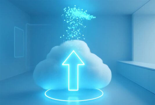 Cloud Data Upload and Digital Storage Technology Concept