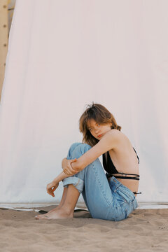  young woman relaxing on the vacation