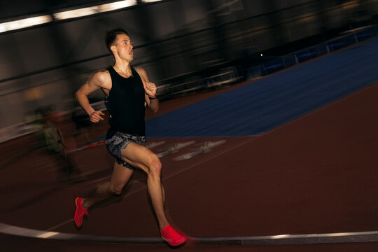 Man running indoor.