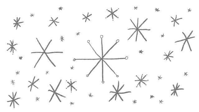 Silver Asterisks Isolated on Transparent Background