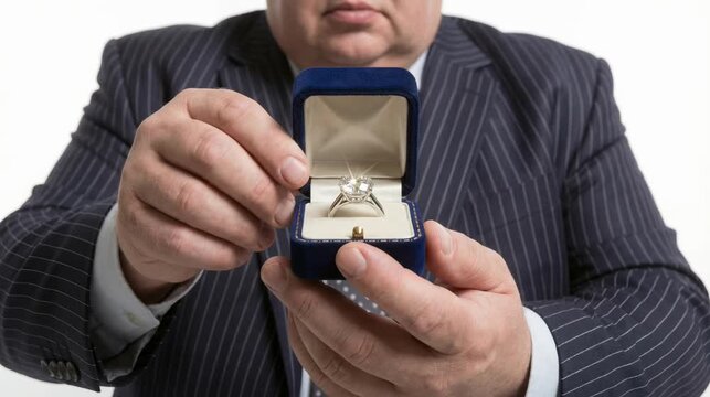 Wealthy Billionaire Marriage Proposal with Diamond Ring