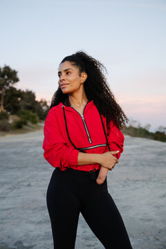 Confident Athlete Standing in Activewear.