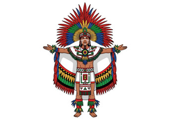 Obraz premium Traditional Aztec Dancer in Costume.