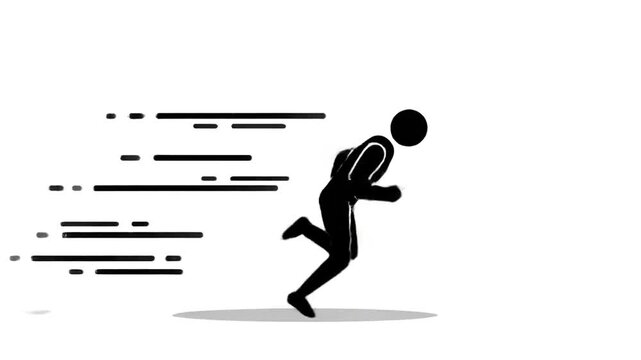 Man Running Silhouette Motion Illustration.