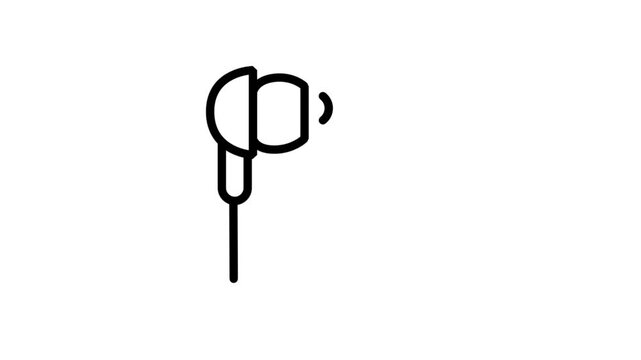 Earphone or headphone motion icon. Minimalist animated earphone or headphone icon representing music, podcast, audio equipment, and modern digital lifestyle.