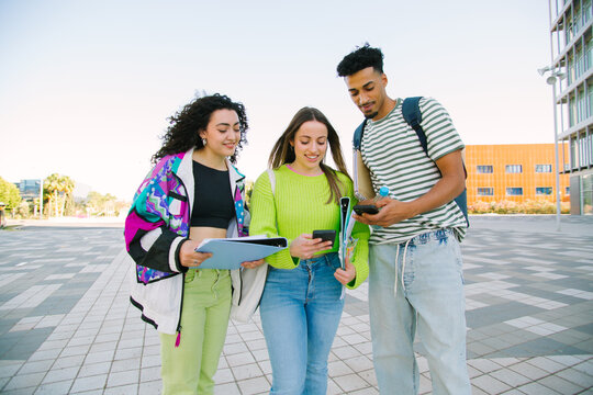 Students chatting on campus