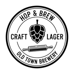 Hop and Brew Vector Logo Design PNG