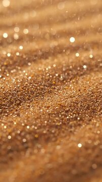 Golden Hour Sandwash Low-angle close-up shot of sun-drenched sand during golden hour, emphasizing elongated shadows, warm, soft color gradients, and the 'noisy' visual texture as light plays across