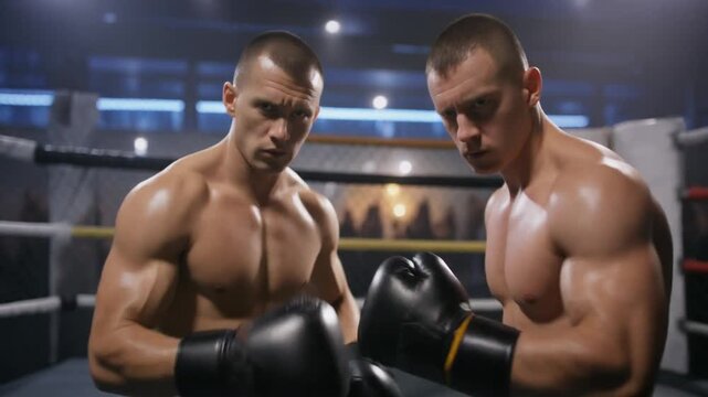 Boxers Facing Off in the Ring.