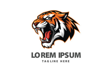 Roaring Tiger Head Mascot Logo © Pixel Perfect