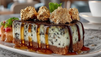 Blueberry Cheesecake Slice with Creamy Filling and Crumb Topping