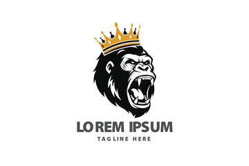 Gorilla King with Crown Mascot © Pixel Perfect