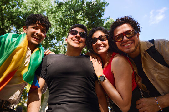 Group of friends celebrating Pride together