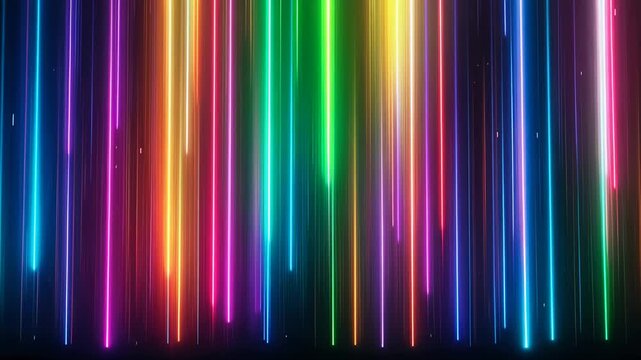 colorful light streaks neon beams rainbow glow video background