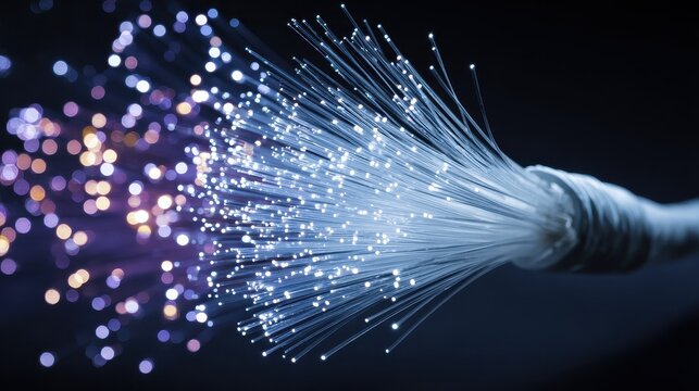 High-speed internet access provided through cable, fiber-optic, DSL, or satellite. 