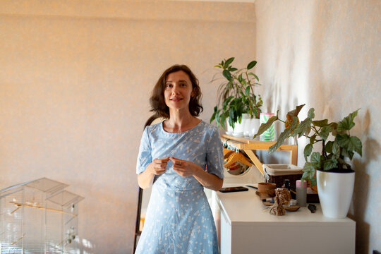 a woman in the kitchen