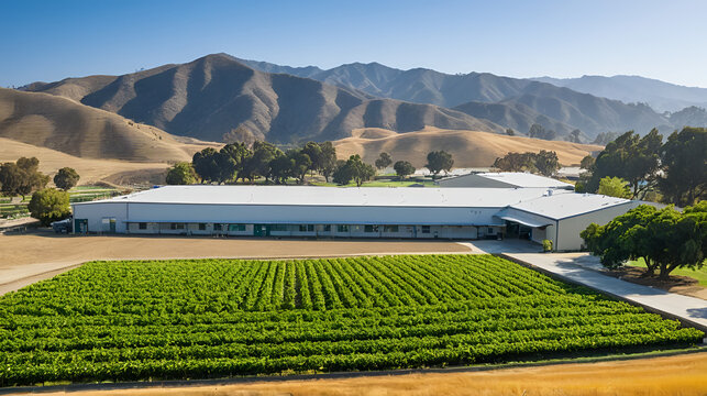 Exterior view of a farm of Cal Poly Pomona