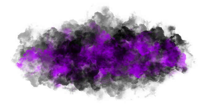 Abstract purple smoke effect on transparent background for gaming