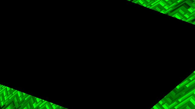Abstract Green Herringbone Pattern with Black Background.
