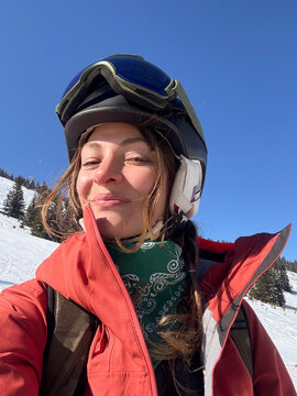Portrait of Happy Smiling Skier