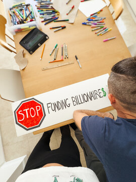 People Making Protest Sign