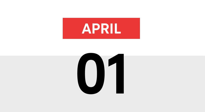 April First Calendar Date Displayed Prominently.