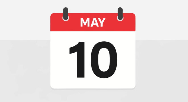 Calendar Page Showing Tenth Day May.