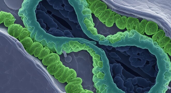 High Resolution Cross Section Of Feline Podocyte Pedicels For Advanced Veterinary Nephrology Research