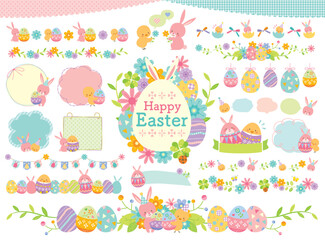 かわいいイースターのイラストセット