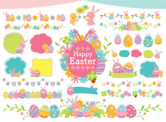 かわいいイースターのイラストセット