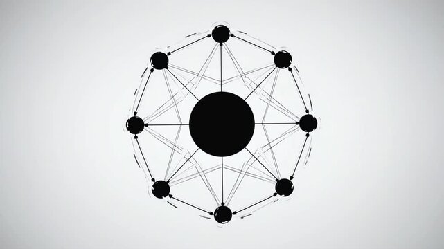 Network Connection Structure Geometric Shapes Black.