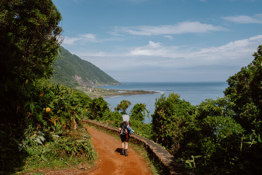 Dad and Son Hiking Sao Jorge