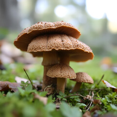 Fototapeta premium Textured Brown Polypore Mushrooms in Nature