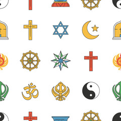 Obraz premium Religious Symbols of the World