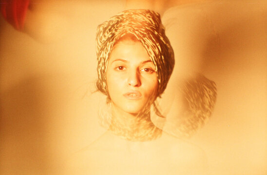 Portrait Of A Girl With Double Exposure