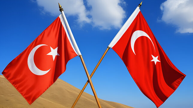 Kayi Tribe Flag and Turkey Traditional Flag or